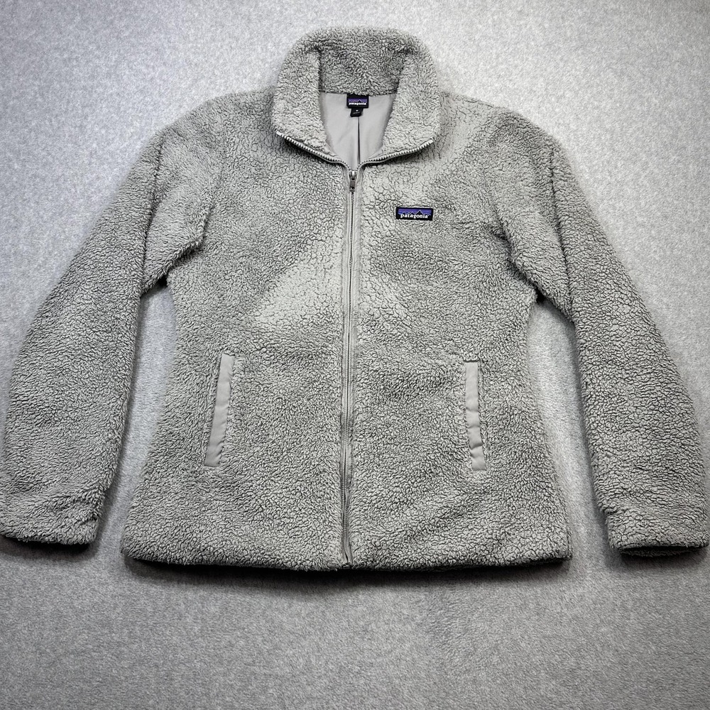 Patagonia Los Gatos Fleece Jacket Womens Medium Gray Full Zip Sherpa Pockets